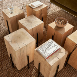 Merlin Solid Oak Block Side Table - thumbnail 3
