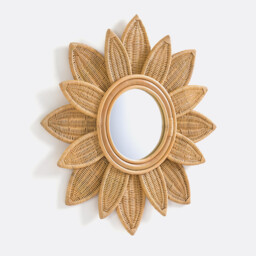 Nogu Floral 60cm Diameter Rattan Mirror - thumbnail 3