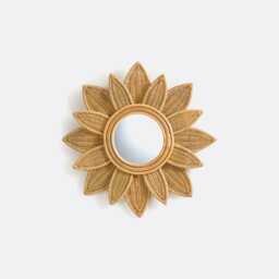 Nogu Floral 60cm Diameter Rattan Mirror - thumbnail 1