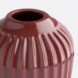 Estria 21cm High Grooved Ceramic Vase - thumbnail 2