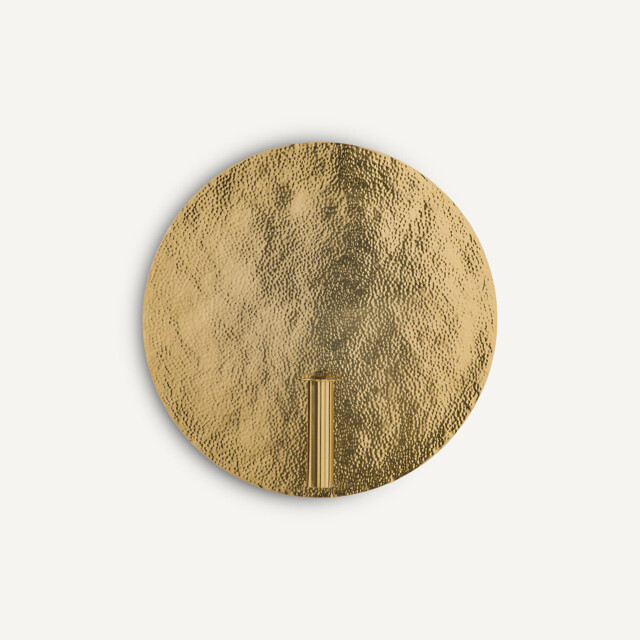 Lunou Round Wall Sconce with Candle Holder/Bud Vase in Brass - image 1