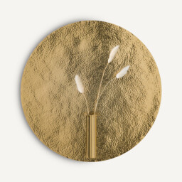 Lunou Round Wall Sconce with Candle Holder/Bud Vase in Brass - thumbnail 4