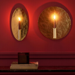 Lunou Round Wall Sconce with Candle Holder/Bud Vase in Brass - thumbnail 3