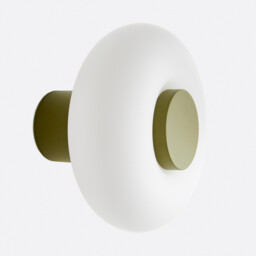 Omer Wall Or Ceiling Light in Iron and Opaline Glass, Diameter 21.5cm - thumbnail 1
