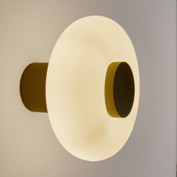 Omer Wall Or Ceiling Light in Iron and Opaline Glass, Diameter 21.5cm - thumbnail 4