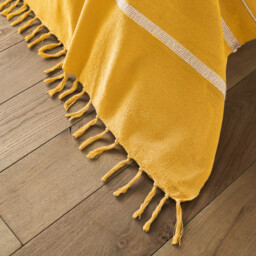 Nedo Fringed Striped 100% Cotton Bedspread - thumbnail 2