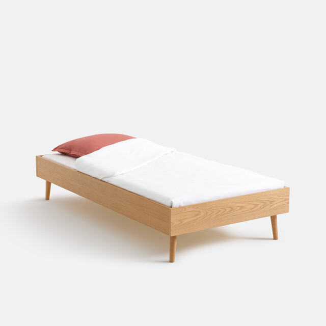 Miji Oak Veneer Bed with Bed Base - image 1