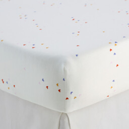 Noki Cloud Print Organic Cotton Child's Fitted Sheet with 25cm Flap - thumbnail 3
