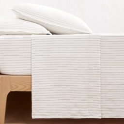 Linot Striped Washed Linen Flat Sheet - thumbnail 1