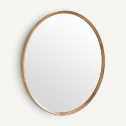Orion Round Mirror in Solid Oak with Diameter 100cm - thumbnail 1