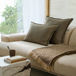 Elina Cushion Cover in Washed Linen - thumbnail 3
