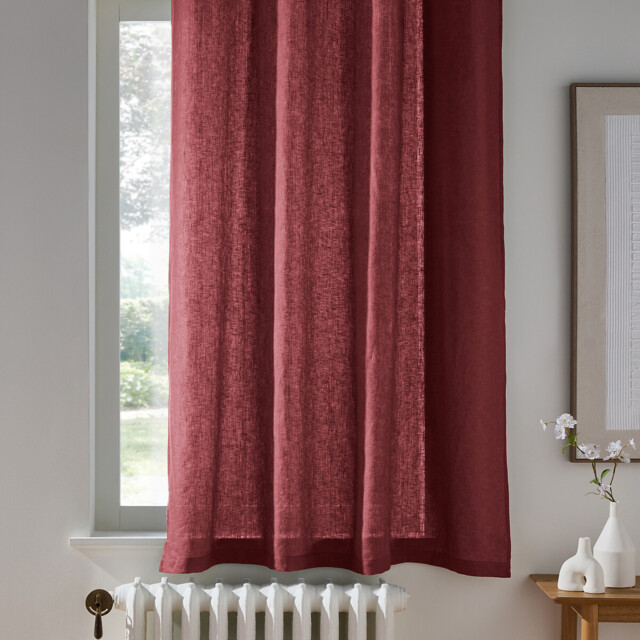 Onega Washed Linen Radiator Curtain with Eyelets - image 1