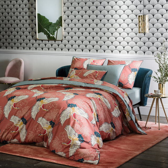 Grues Cotton Percale Duvet Cover