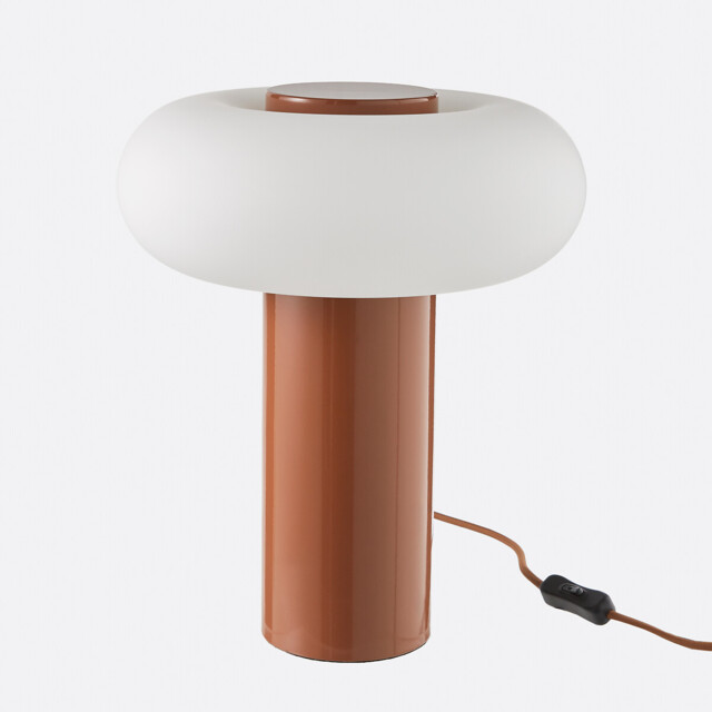 Omer Table Lamp in Iron and Opaline, H36.6cm - image 1