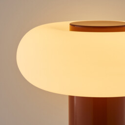 Omer Table Lamp in Iron and Opaline, H36.6cm - thumbnail 4