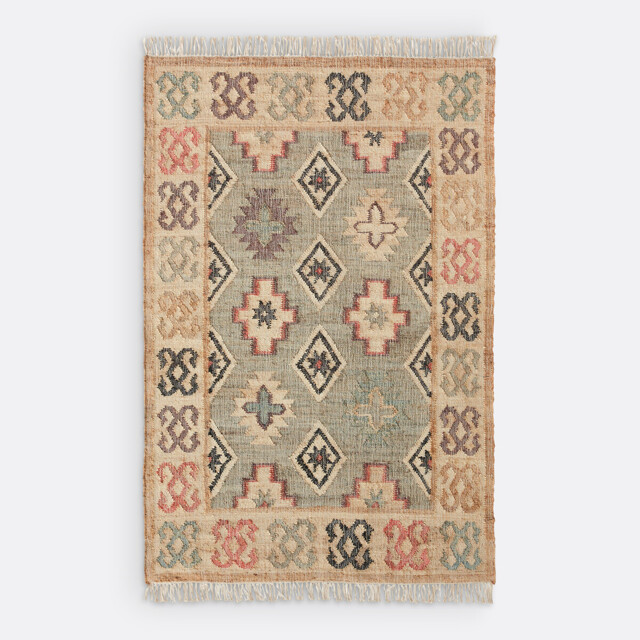 Kaliny Jute and Cotton Distressed Kilim Rug - image 1