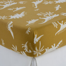 Alnis Child's Dinosaur Print Organic Cotton Fitted Sheet with 25cm Flap - thumbnail 2