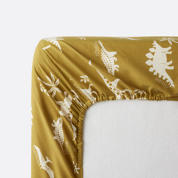 Alnis Child's Dinosaur Print Organic Cotton Fitted Sheet with 25cm Flap - thumbnail 3