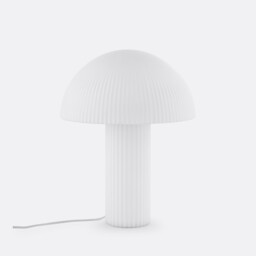 Loulou Mushroom Table Lamp in Opaline Striated Glass H41.7cm - thumbnail 1