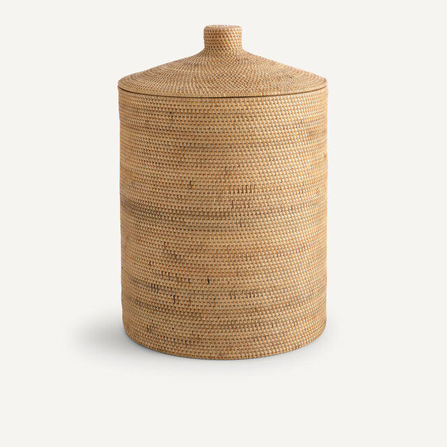 Mirella Rattan and Woven Bamboo Basket - image 1