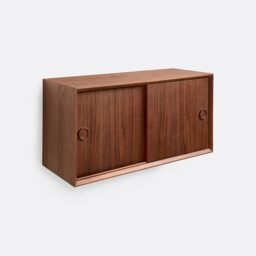 Quilda Walnut Veneer Vintage Wall-Mounted Cabinet - thumbnail 1