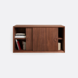 Quilda Walnut Veneer Vintage Wall-Mounted Cabinet - thumbnail 3