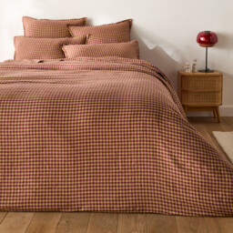 Acélie Bordeaux Duvet Cover in Washed Linen - thumbnail 3