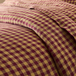 Acélie Bordeaux Duvet Cover in Washed Linen - thumbnail 4