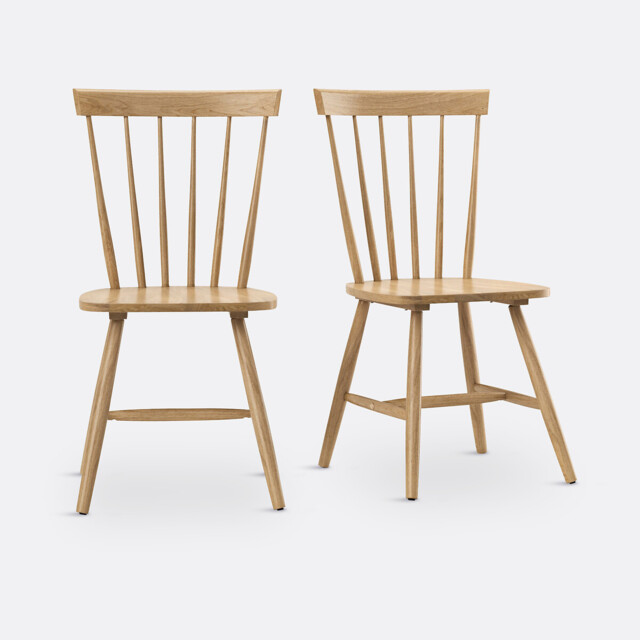 Set of 2 Jyko Spindle Back Chairs in Solid Rubberwood - image 1