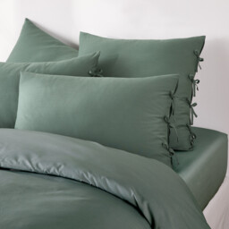 Scenario Plain Cotton Pillowcase with Tie Fastening - thumbnail 3