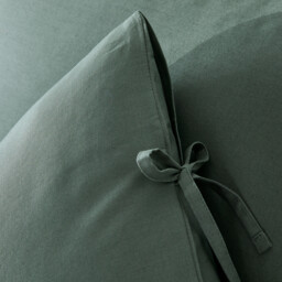 Scenario Plain Cotton Pillowcase with Tie Fastening - thumbnail 4