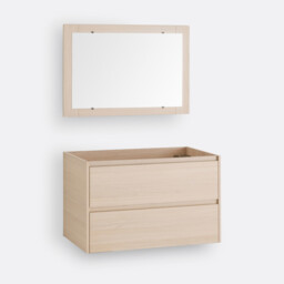Nirio L80cm Wall-Mounted Vanity Unit & Mirror Set - thumbnail 1