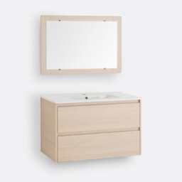 Nirio L80cm Wall-Mounted Vanity Unit & Mirror Set - thumbnail 4