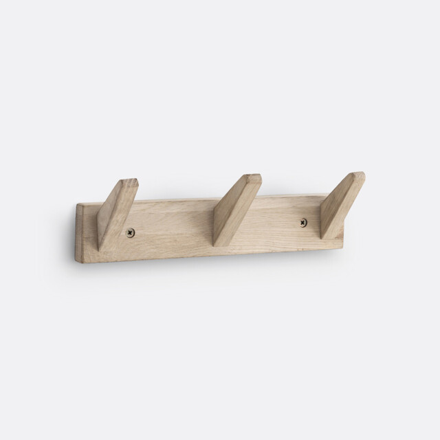 Selfrid Oak Wall-Mounted Coat Rack with 3 Hooks - image 1