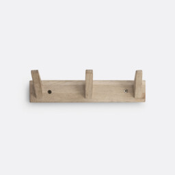 Selfrid Oak Wall-Mounted Coat Rack with 3 Hooks - thumbnail 3