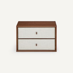 Archivita XL Walnut Veneer and Fabric 2-Drawer Cabinet, W60 X D42cm - thumbnail 3