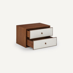 Archivita XL Walnut Veneer and Fabric 2-Drawer Cabinet, W60 X D42cm - thumbnail 4
