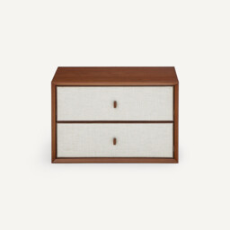 Archivita XL Walnut Veneer and Fabric 2-Drawer Cabinet, W60 X D42cm - thumbnail 2