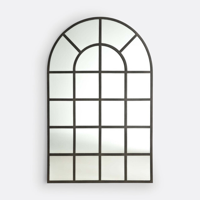 Lenaig 110 X 170cm Arched Industrial Metal Window Mirror - image 1