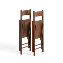 Set of 2 Panni Folding Chairs in Beech and Veneer - thumbnail 4