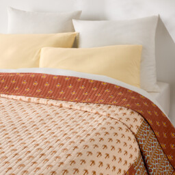 Nizar Patchwork Print Washed Cotton Kantha Bedspread - thumbnail 4