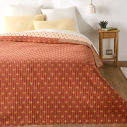 Nizar Patchwork Print Washed Cotton Kantha Bedspread - thumbnail 3
