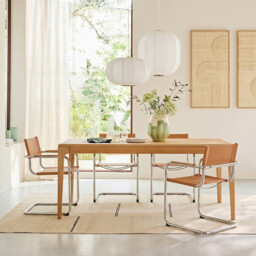 Winset Genuine Split Leather Table Armchair - thumbnail 2