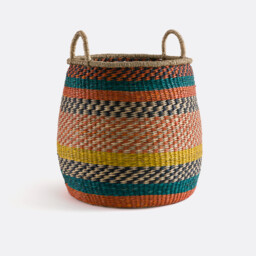 Balia Multicoloured Woven Basket - thumbnail 1