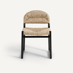 Lyla Chair in Lacquered Solid Oak and Straw - thumbnail 3