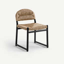 Lyla Chair in Lacquered Solid Oak and Straw - thumbnail 1