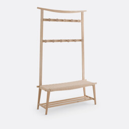 Kioto Solid Oak Hallway Storage Bench - thumbnail 1
