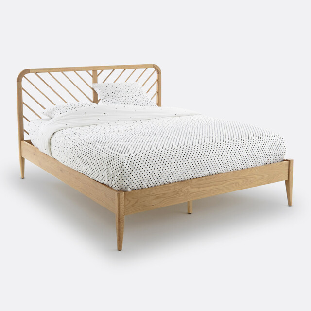 Anda Bed with Bed Base in Solid Oak and Oak Veneer - image 1