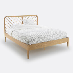 Anda Bed with Bed Base in Solid Oak and Oak Veneer - thumbnail 1