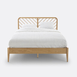 Anda Bed with Bed Base in Solid Oak and Oak Veneer - thumbnail 3